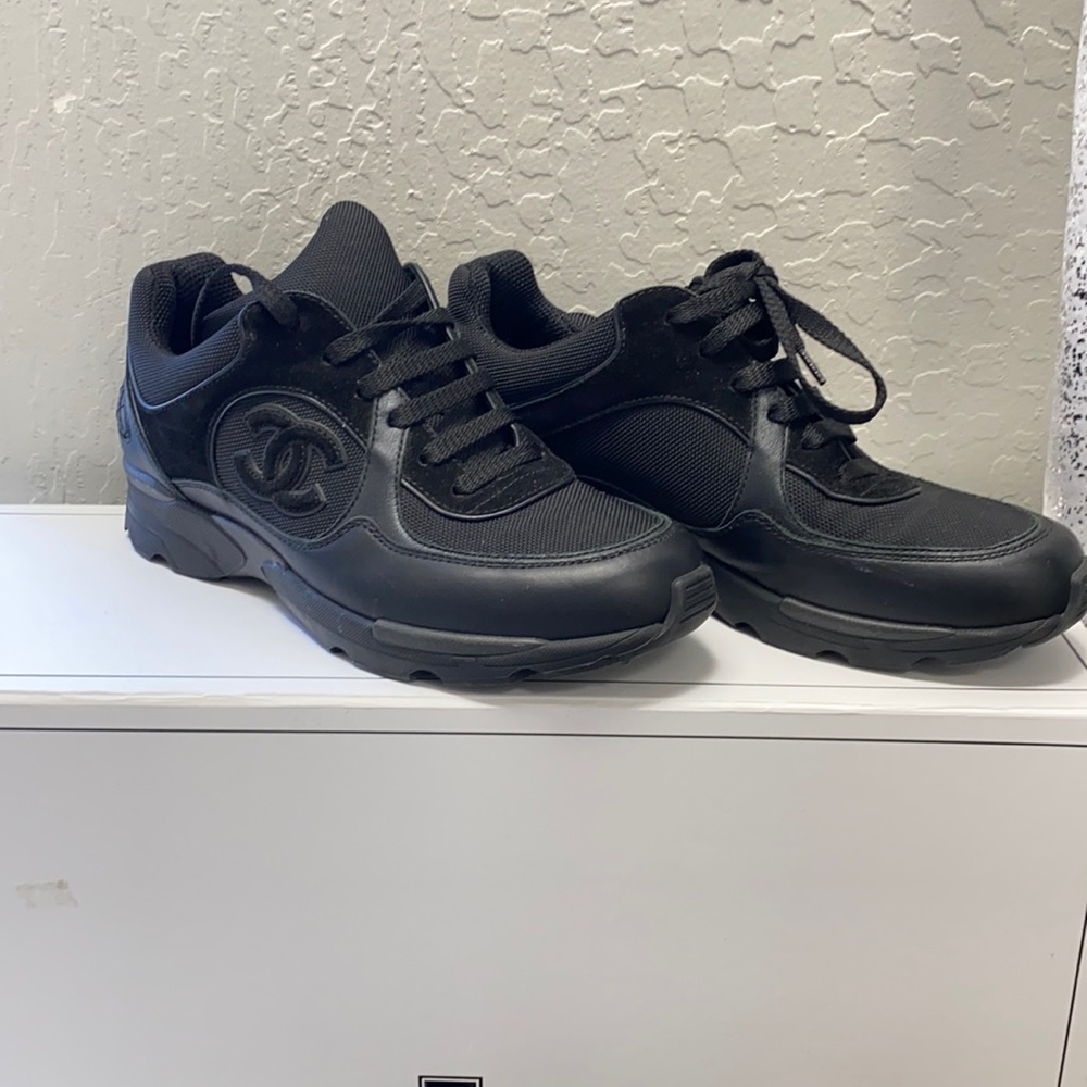 Black Chanel Tennis Shoes Gem